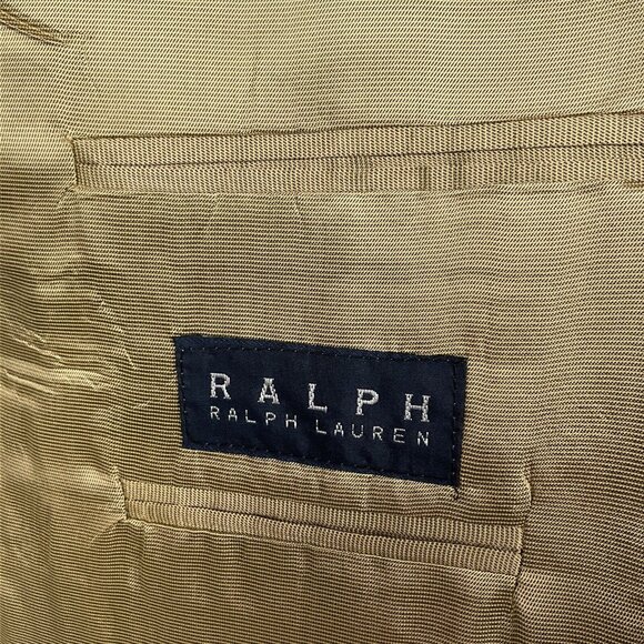 Ralph Lauren Blazer Men 46R Gray White Tan Pinstripe Cashmere Wool Jacket - Picture 7 of 16